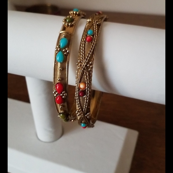 Unknown Jewelry - 2 Beautiful Cuff Slip On Bracelets Bangle